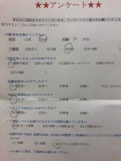  患者様の声 をいただきました。