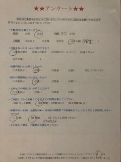  患者様の声 をいただきました。