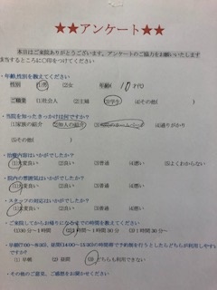  患者様の声 をいただきました。