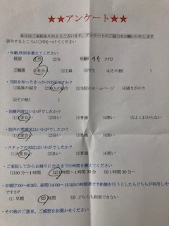  患者様の声 をいただきました。