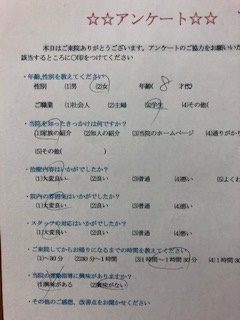  患者様の声 をいただきました。