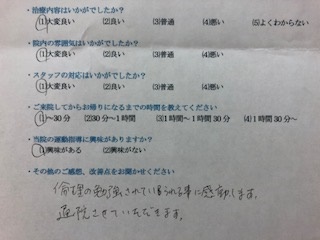 倫理の勉強されていられる事に感動します。通院させていただきます。と 患者様の声 をいただきました。