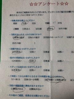 患者様の声 をいただきました。