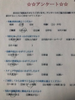  患者様の声 をいただきました。