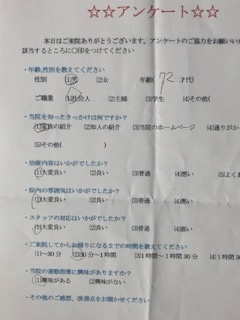  患者様の声 をいただきました。