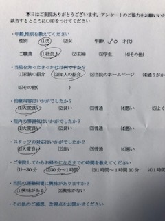  患者様の声 をいただきました。