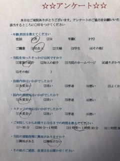  患者様の声 をいただきました。