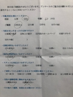  患者様の声 をいただきました。