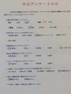 患者様の声をいただきました。