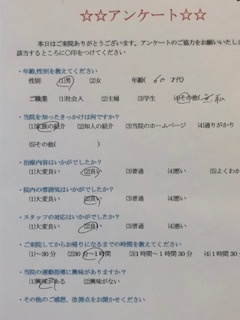 患者様の声をいただきました。