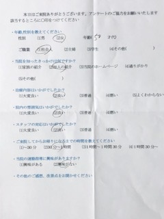 患者様の声をいただきました。