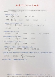  患者様の声 をいただきました。