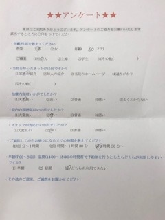  患者様の声 をいただきました。