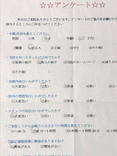 患者様の声をいただきました。