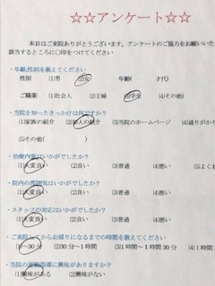 患者様の声をいただきました。