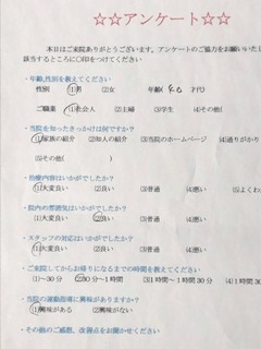 患者様の声をいただきました。