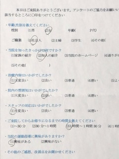 患者様の声をいただきました。