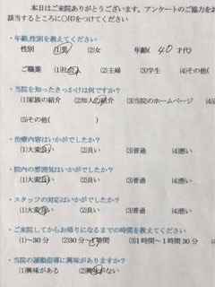 患者様の声をいただきました。