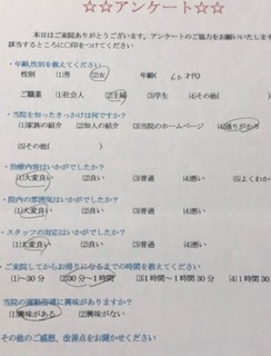 患者様の声をいただきました。