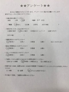  患者様の声 をいただきました。