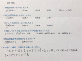 いつもお世話になっています。　と 患者様の声 をいただきました。