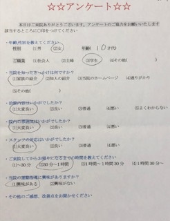 患者様の声をいただきました。