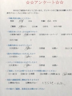 患者様の声をいただきました。