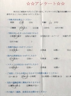 患者様の声をいただきました。