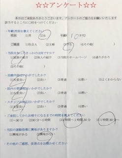  患者様の声 をいただきました。