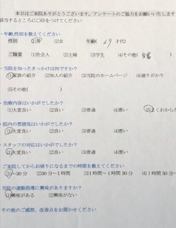  患者様の声 をいただきました。