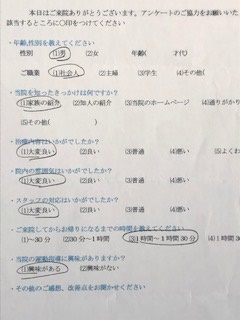 患者様の声をいただきました。