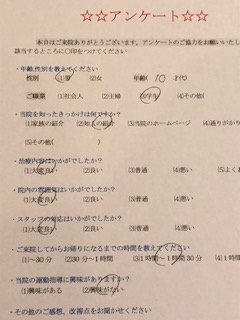 患者様の声をいただきました。