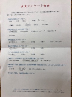  患者様の声 をいただきました。