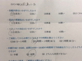  患者様の声 をいただきました。