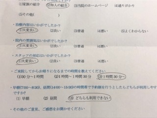  患者様の声 をいただきました。