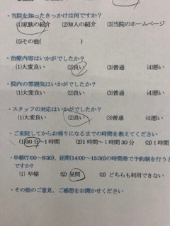  患者様の声 をいただきました。