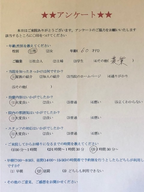 患者様の声をいただきました。