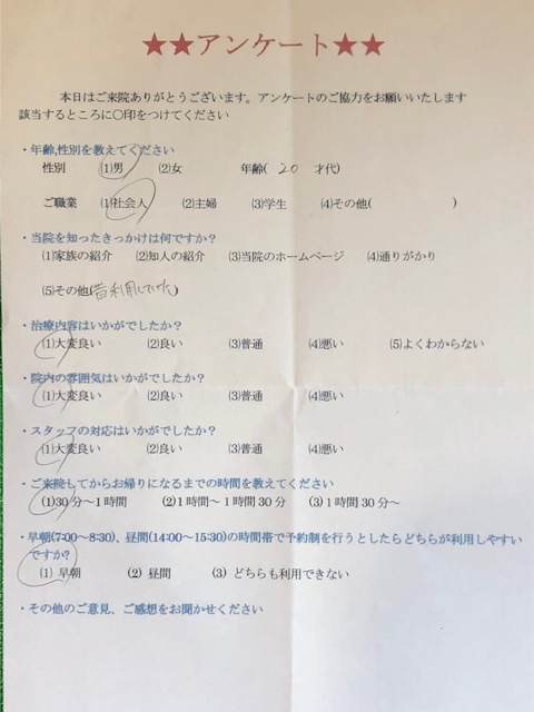 患者様の声をいただきました。