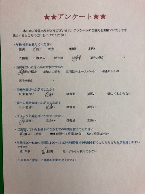 患者様の声をいただきました。