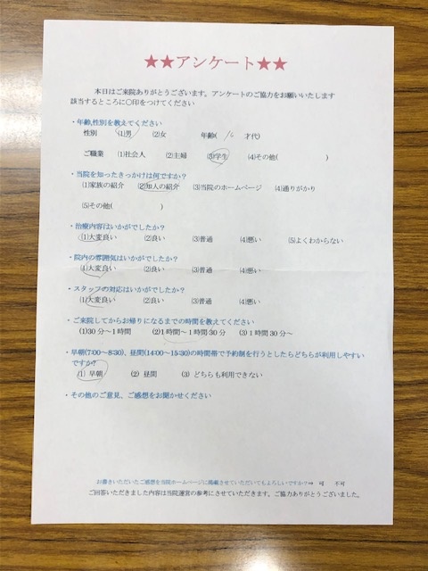 患者様の声をいただきました。