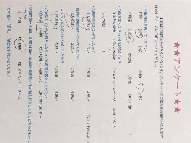 患者様の声を頂きました。