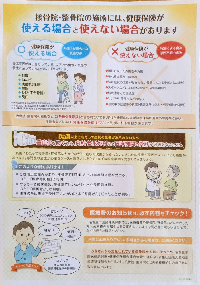 よくご質問を受ける、接骨院での健康保険の使い方について