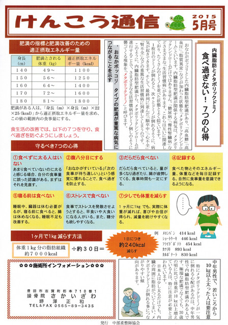 けんこう通信　２０１５　５月号