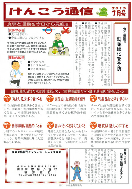 けんこう通信　２０１５　７月号