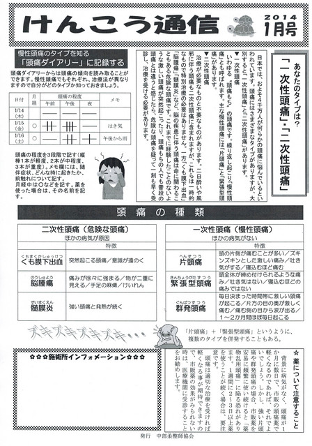 けんこう通信　２０１４　１月号