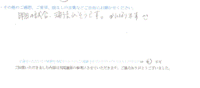  患者様の声 をいただきました。