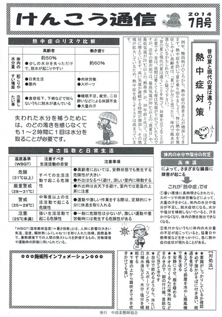 けんこう通信　　２０１４　７月号