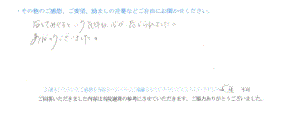  患者様の声 をいただきました。