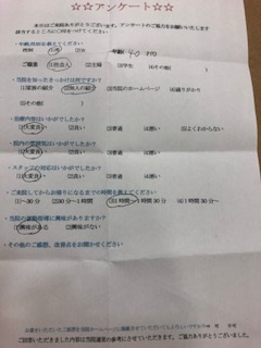  患者様の声 を頂きました。