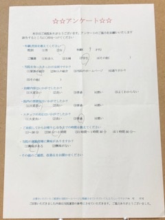  患者様の声 を頂きました。